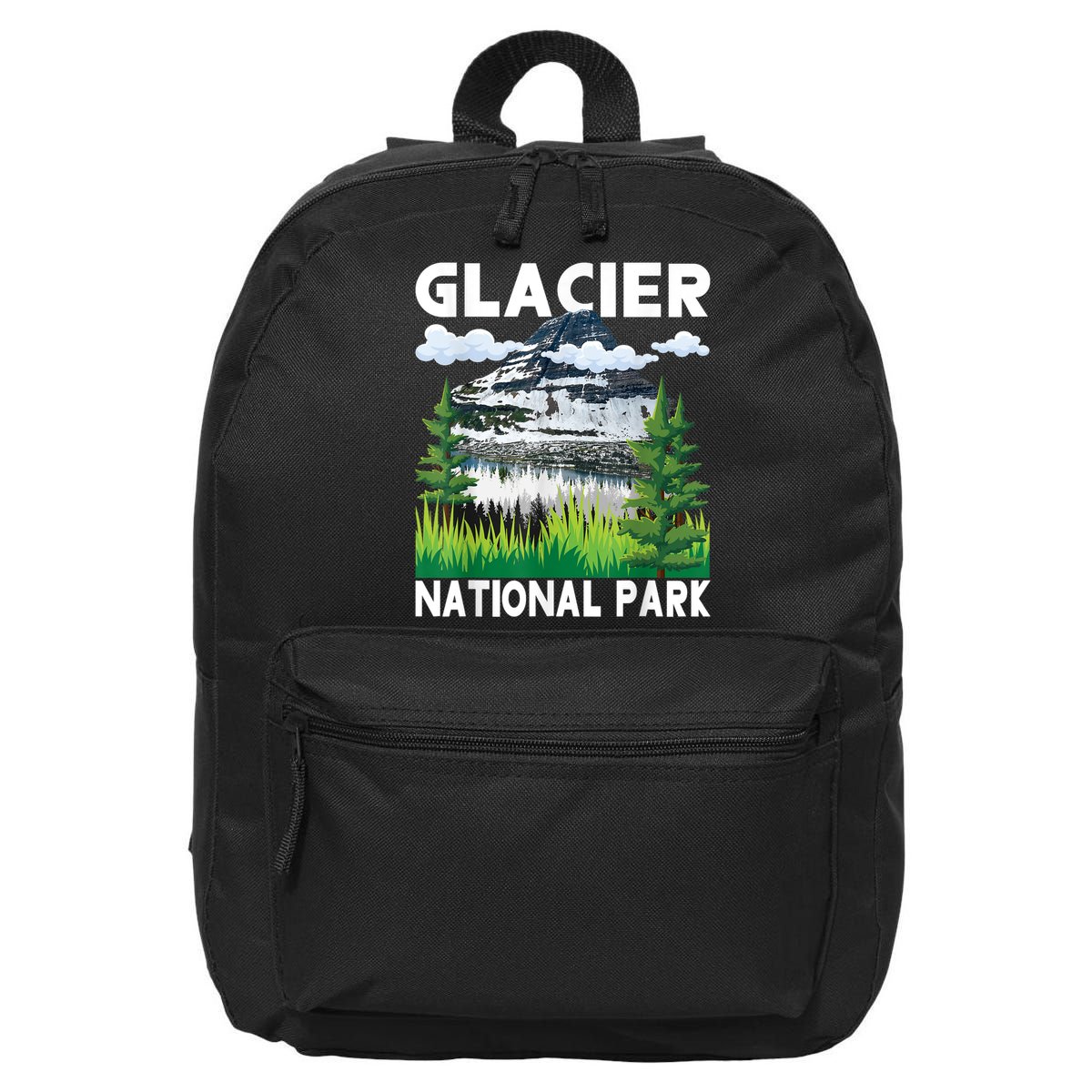 Retro Glacier National Park Hiking & Camping Lover 16 in Basic Backpack