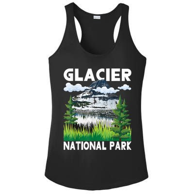 Retro Glacier National Park Hiking & Camping Lover Ladies PosiCharge Competitor Racerback Tank