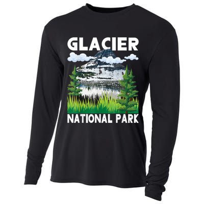 Retro Glacier National Park Hiking & Camping Lover Cooling Performance Long Sleeve Crew