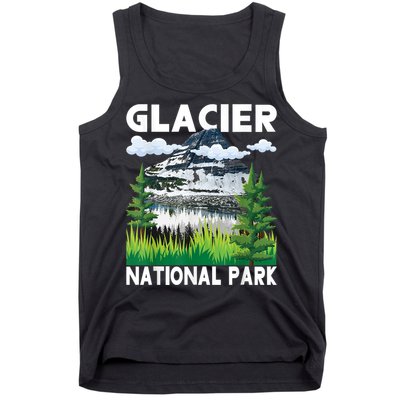 Retro Glacier National Park Hiking & Camping Lover Tank Top