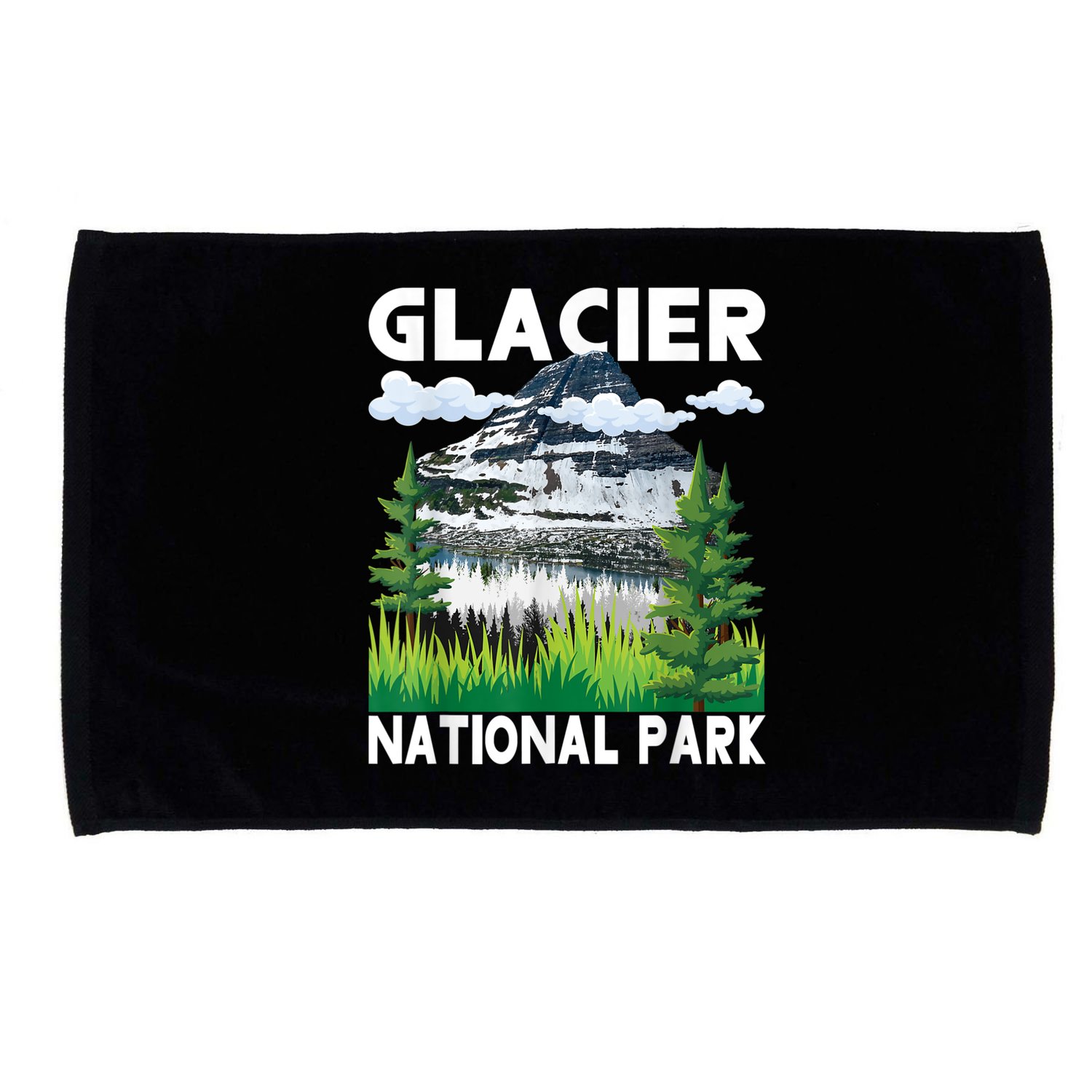 Retro Glacier National Park Hiking & Camping Lover Microfiber Hand Towel