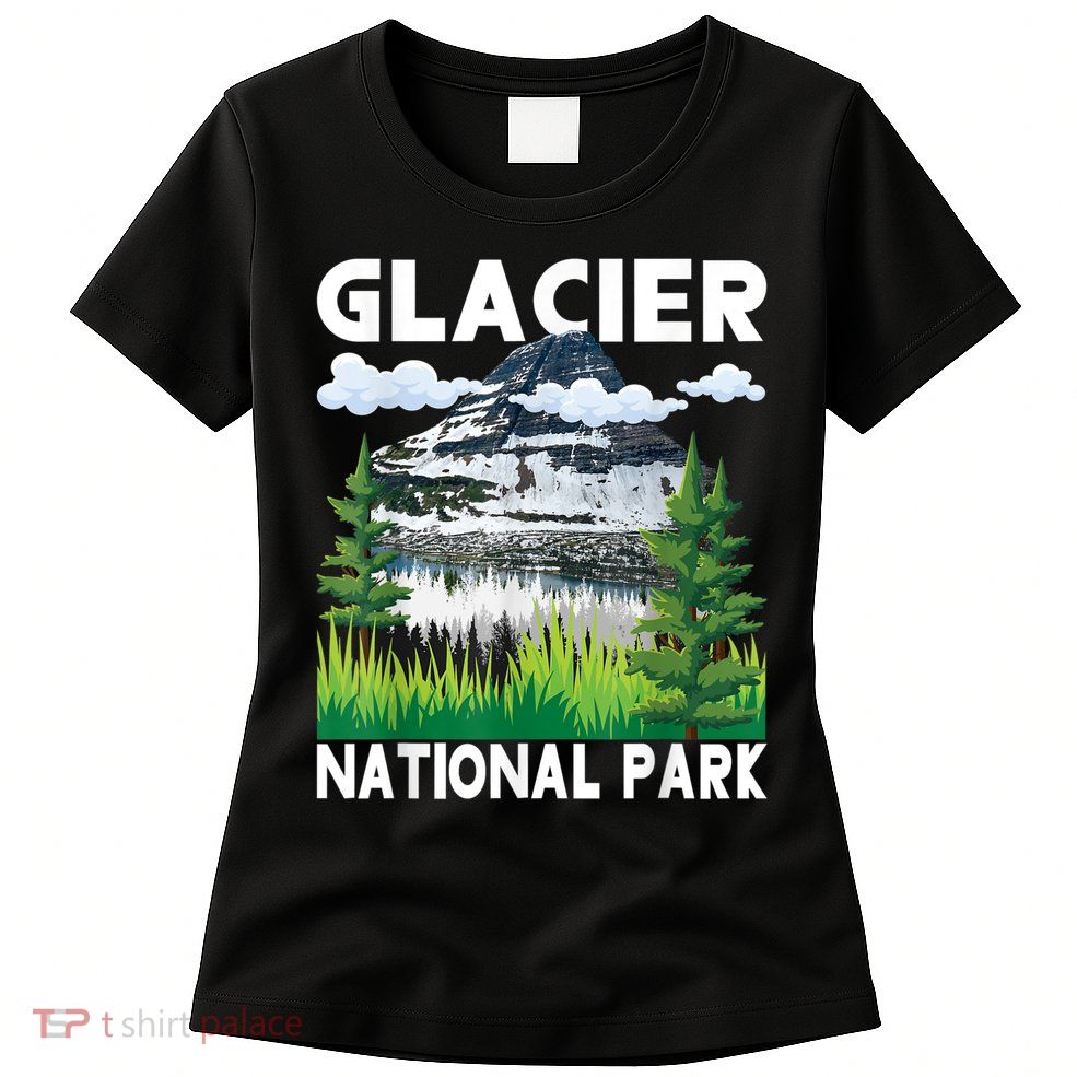 Retro Glacier National Park Hiking & Camping Lover Womens T-Shirt