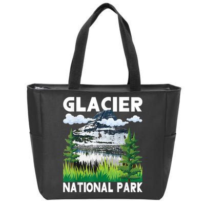 Retro Glacier National Park Hiking & Camping Lover Zip Tote Bag