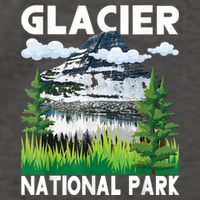 Retro Glacier National Park Hiking & Camping Lover Vector Backpack