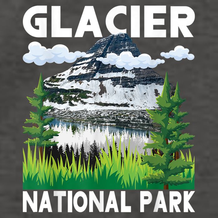 Retro Glacier National Park Hiking & Camping Lover Vector Backpack