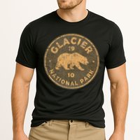 Retro Glacier National Park Montana Hiking Cooling Performance Crew T-Shirt