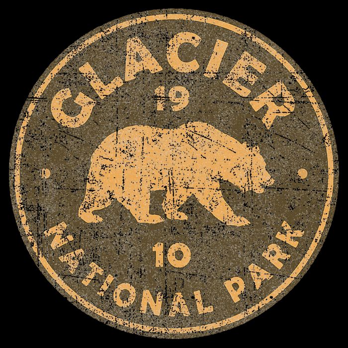 Retro Glacier National Park Montana Hiking Cooling Performance Crew T-Shirt