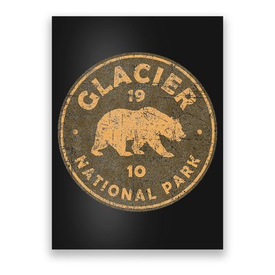 Retro Glacier National Park Montana Hiking Poster
