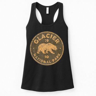 Retro Glacier National Park Montana Hiking Womens Tank Top