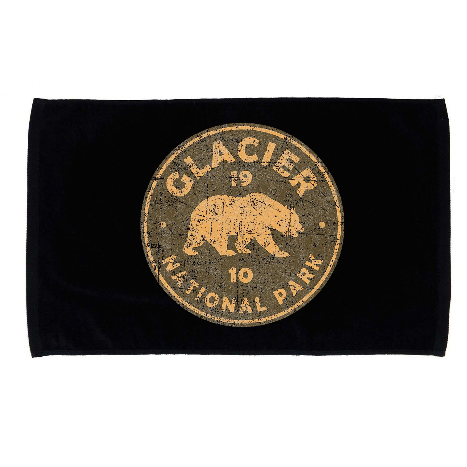 Retro Glacier National Park Montana Hiking Microfiber Hand Towel