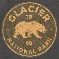 Retro Glacier National Park Montana Hiking Vector Backpack