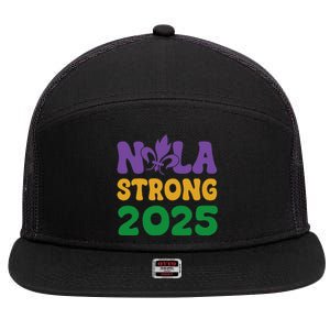 Retro Groovy New Orleans Nola Strong 2025 For 7 Panel Mesh Trucker Snapback Hat