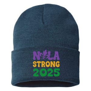 Retro Groovy New Orleans Nola Strong 2025 For Sustainable Knit Beanie