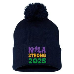 Retro Groovy New Orleans Nola Strong 2025 For Pom Pom 12in Knit Beanie