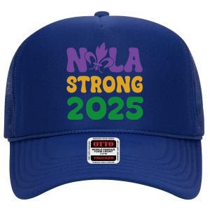 Retro Groovy New Orleans Nola Strong 2025 For High Crown Mesh Back Trucker Hat