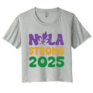 Retro Groovy New Orleans Nola Strong 2025 For Women's Crop Top Tee