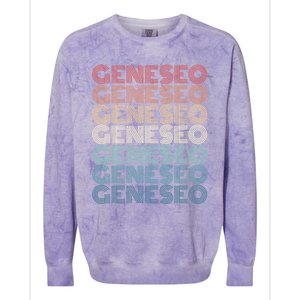 Retro Geneseo New York Gift Colorblast Crewneck Sweatshirt