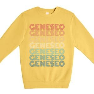 Retro Geneseo New York Gift Premium Crewneck Sweatshirt