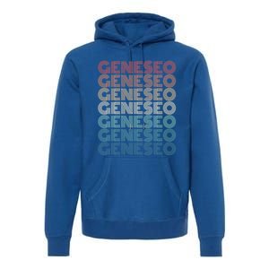 Retro Geneseo New York Gift Premium Hoodie