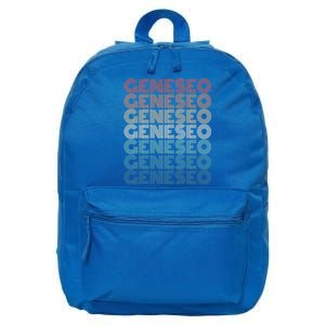 Retro Geneseo New York Gift 16 in Basic Backpack