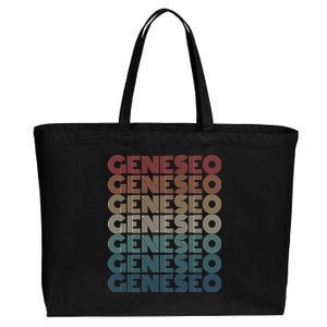 Retro Geneseo New York Gift Cotton Canvas Jumbo Tote