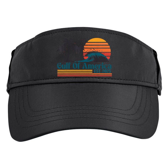 Retro Gulf Of Usa America Est 2025 American Flag Adult Drive Performance Visor