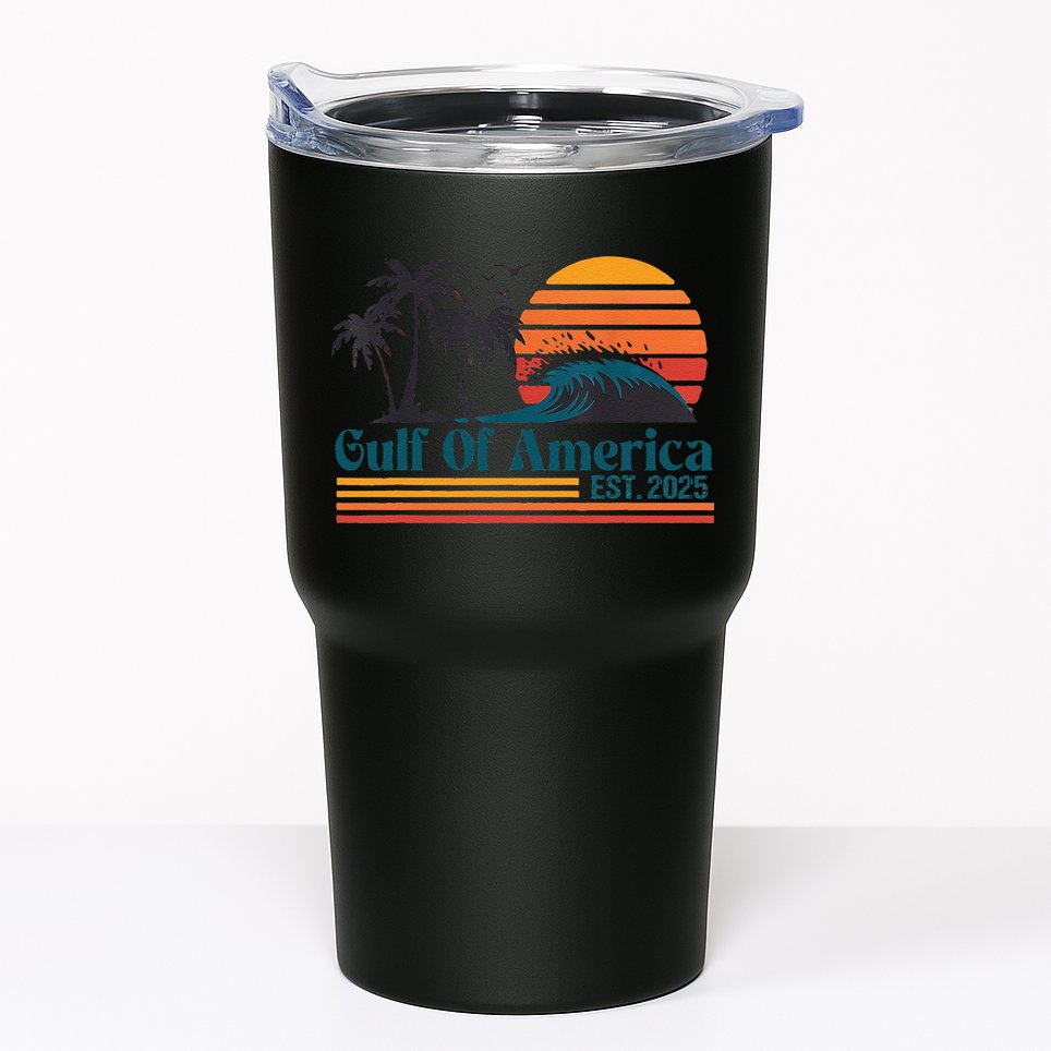 Retro Gulf Of Usa America Est 2025 American Flag Tumbler