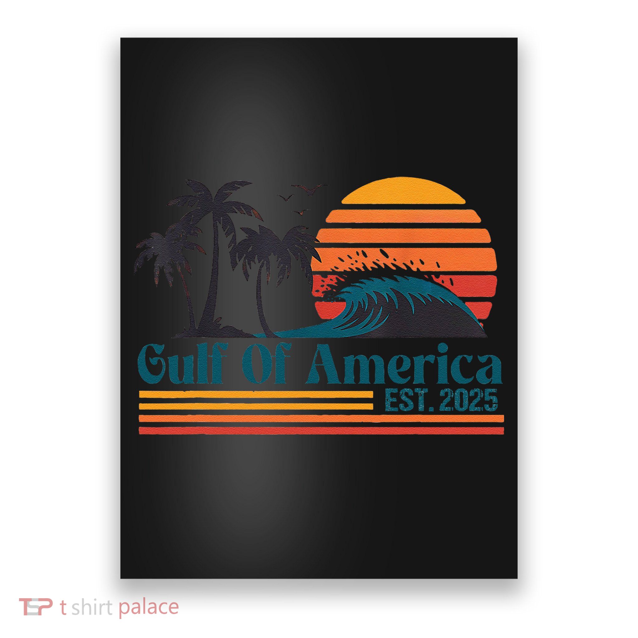 Retro Gulf Of Usa America Est 2025 American Flag Poster