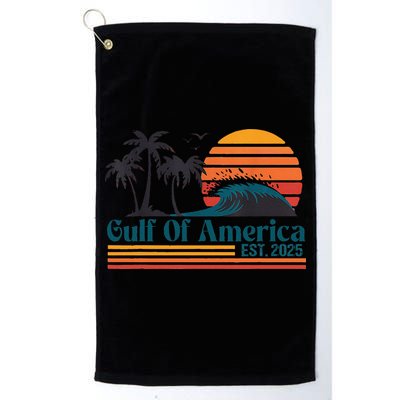 Retro Gulf Of Usa America Est 2025 American Flag Golf Towel