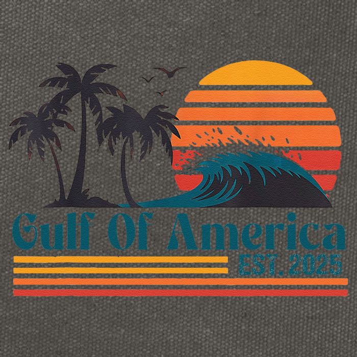 Retro Gulf Of Usa America Est 2025 American Flag Cotton Canvas Backpack