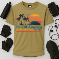 Retro Gulf Of Usa America Est 2025 American Flag Cooling Performance Crew T-Shirt