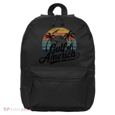 Retro Gulf Of USA America 2025 American Flag Gulf Mexico 16 in Basic Backpack