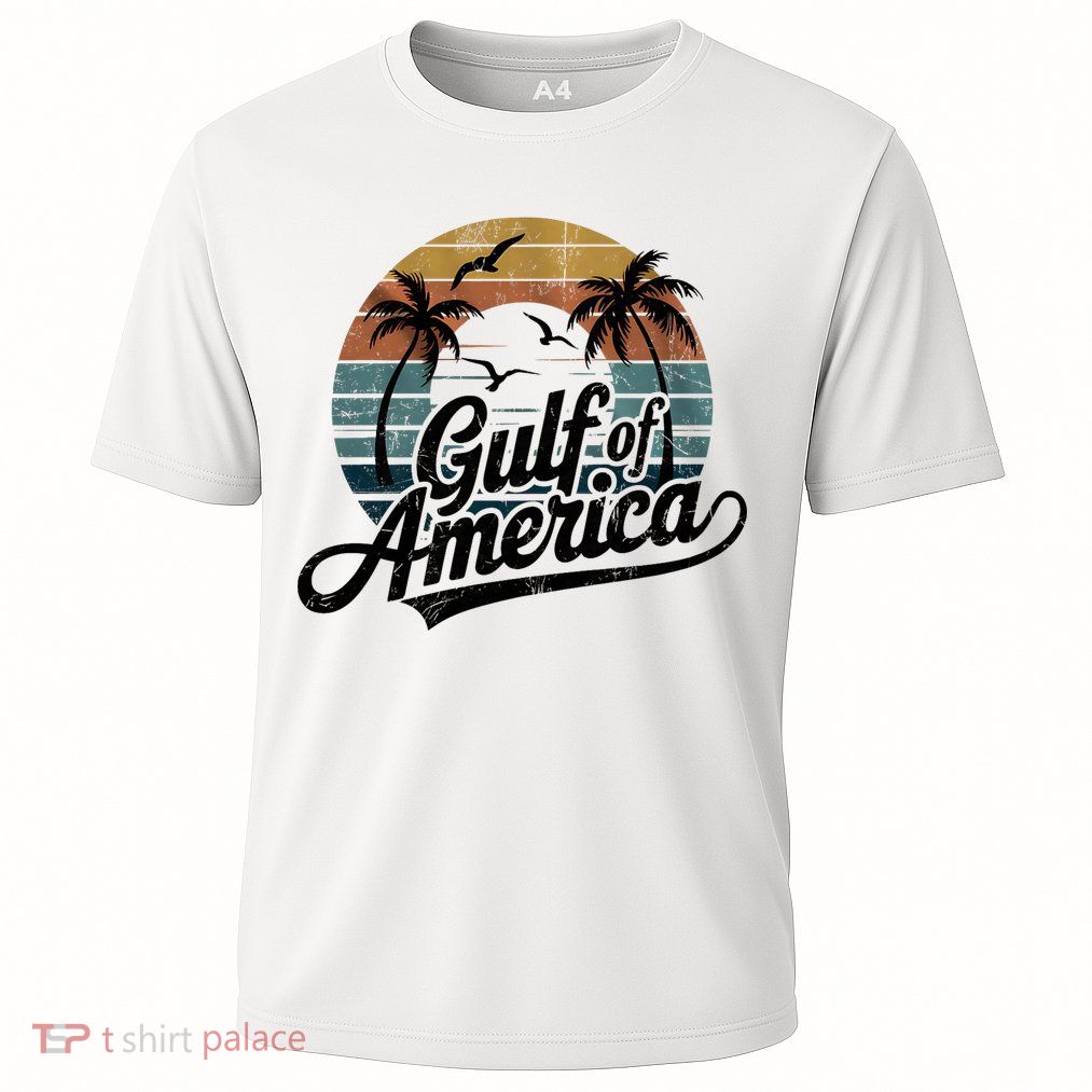 Retro Gulf Of USA America 2025 American Flag Gulf Mexico Performance Shirt