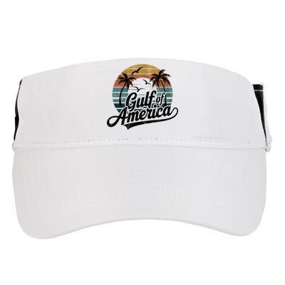 Retro Gulf Of USA America 2025 American Flag Gulf Mexico Adult Drive Performance Visor