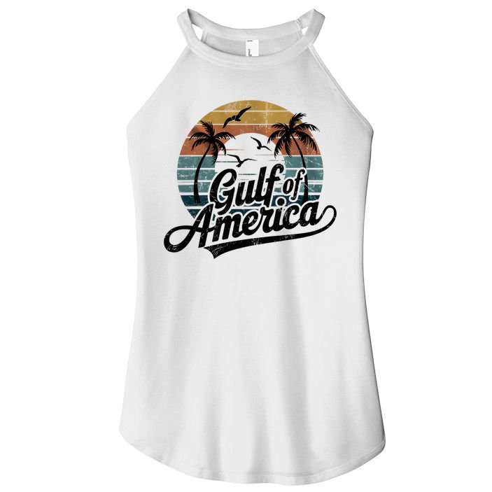 Retro Gulf Of USA America 2025 American Flag Gulf Mexico Women's Perfect Tri Rocker Tank