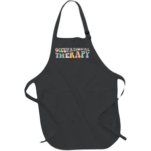 Retro Groovy Occupational Therapy OT Therapist Full-Length Apron With Pockets