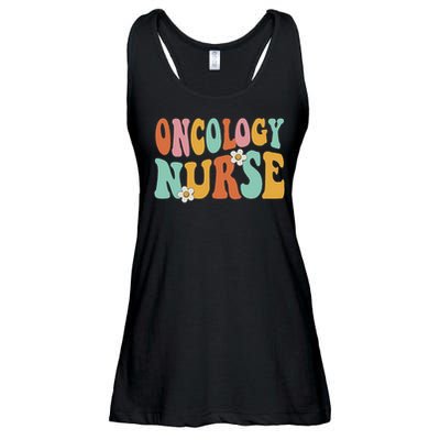 Retro Groovy Oncology Nurse Ocn Nursing Oncologist Ladies Essential Flowy Tank
