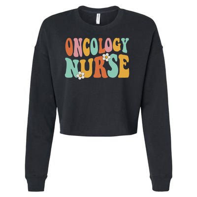 Retro Groovy Oncology Nurse Ocn Nursing Oncologist Cropped Pullover Crew