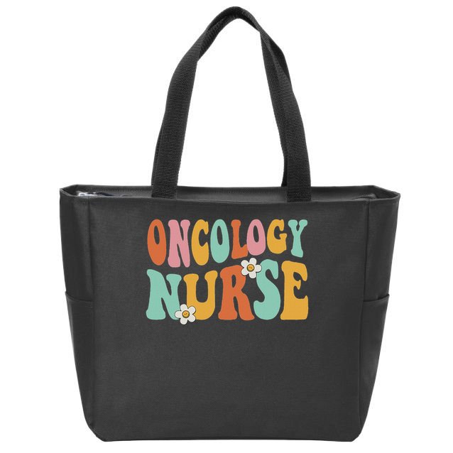 Retro Groovy Oncology Nurse Ocn Nursing Oncologist Zip Tote Bag