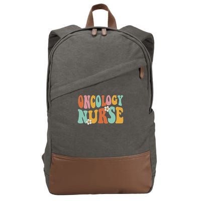 Retro Groovy Oncology Nurse Ocn Nursing Oncologist Cotton Canvas Backpack