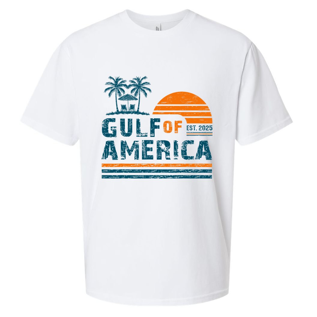 Retro Gulf Of USA America Est 2025 American Flag Gulf Mexico Sueded Cloud Jersey T-Shirt