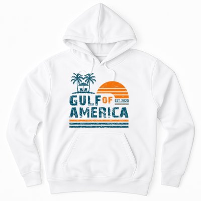 Retro Gulf Of USA America Est 2025 American Flag Gulf Mexico Hoodie