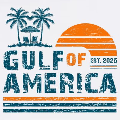 Retro Gulf Of USA America Est 2025 American Flag Gulf Mexico T-Shirt