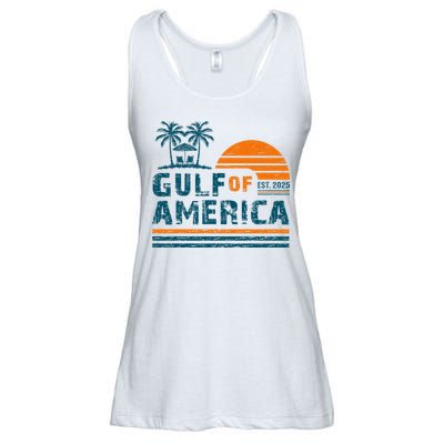 Retro Gulf Of USA America Est 2025 American Flag Gulf Mexico Ladies Essential Flowy Tank