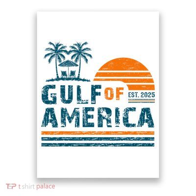 Retro Gulf Of USA America Est 2025 American Flag Gulf Mexico Poster