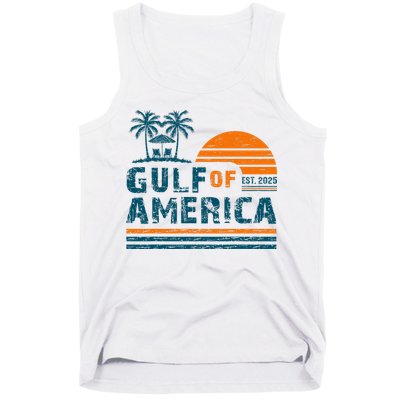 Retro Gulf Of USA America Est 2025 American Flag Gulf Mexico Tank Top