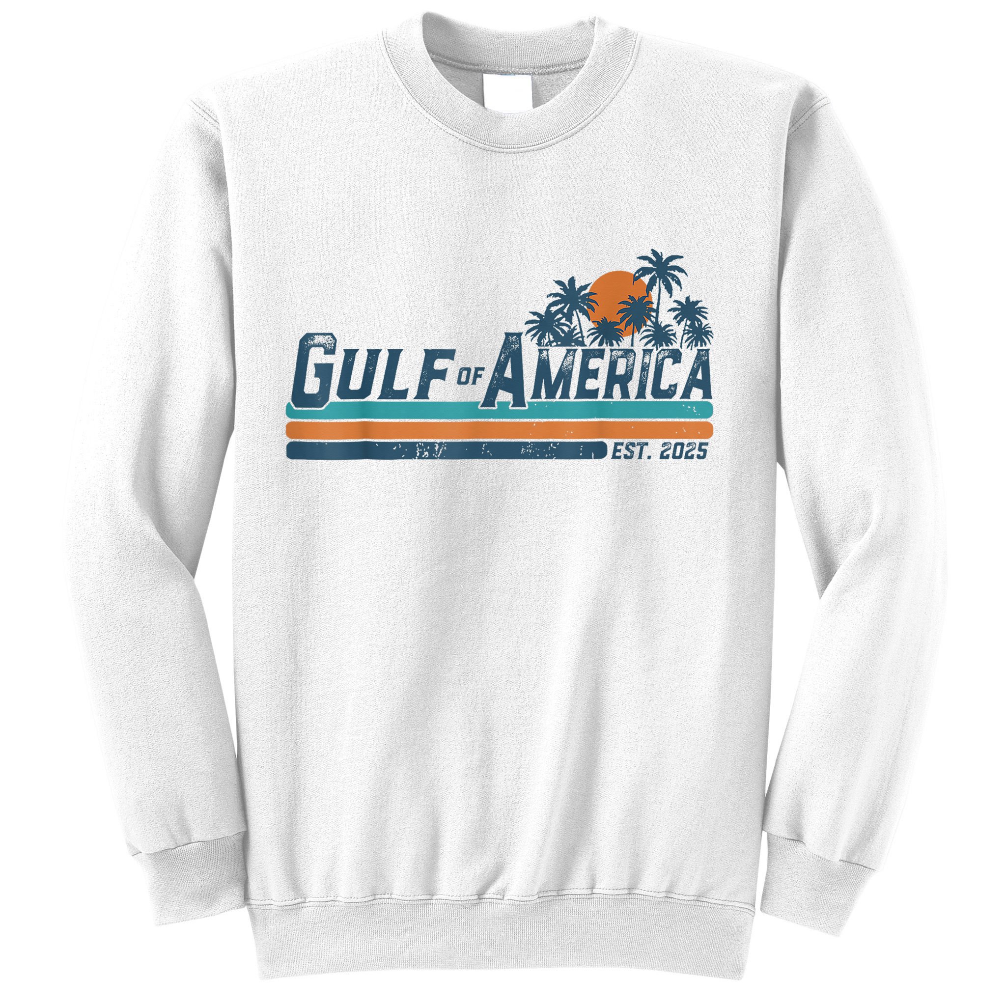 Retro Gulf Of USA America Est 2025 American Flag Gulf Mexico Sweatshirt