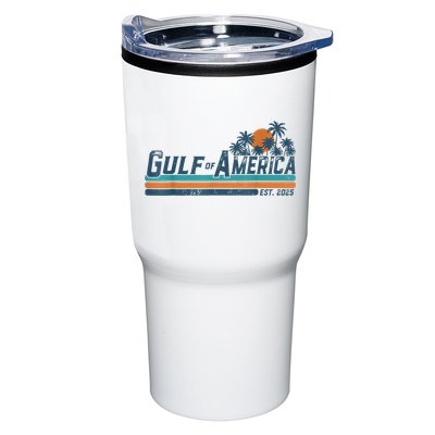 Retro Gulf Of USA America Est 2025 American Flag Gulf Mexico Tumbler