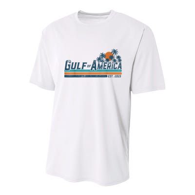 Retro Gulf Of USA America Est 2025 American Flag Gulf Mexico Youth Performance Sprint T-Shirt