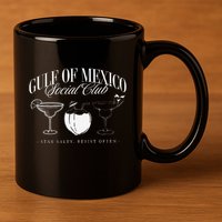 Retro Gulf Of Mexico Social Club Progressive Liberal 11oz C Handle Ceramic Mug